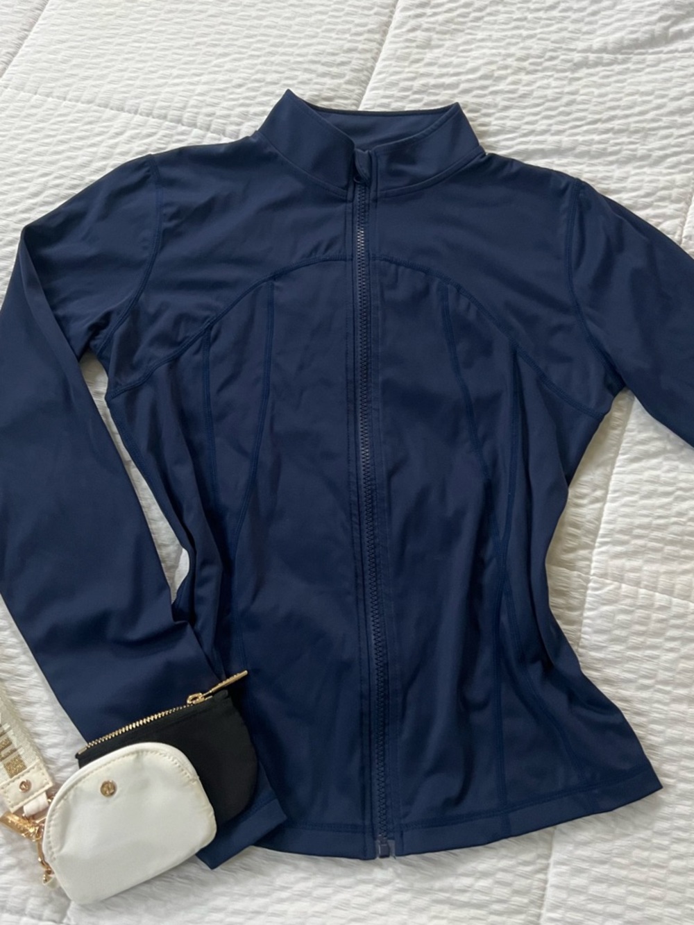 Navy Full-Zip Women's Workout Jacket
